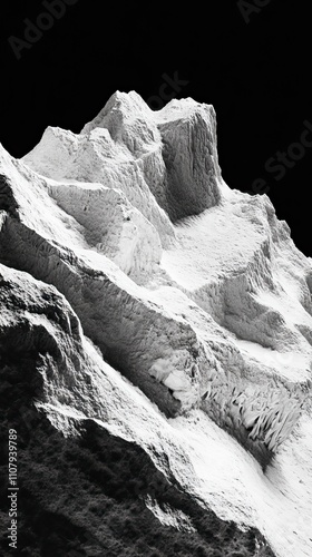 Close Up of Rocky Mountain Peaks with Icy Cliffs and Snow Drifts Snow Covered Mountains and Peaks ,Winter seasson, Happy New Year, Happy christmass 