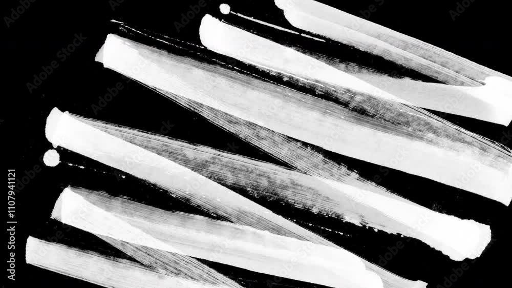 Realistic animation of brush strokes filling the screen with a zig zag line. Organic animated paint brush stroke lines. Doodle Marker, Brush, Pen, chalk.