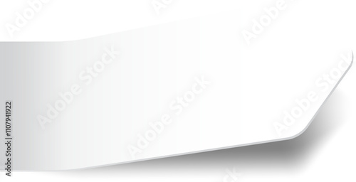 Curled white sticker on white background, perfect for custom design or message. Stick it anywhere to promote your brand with style