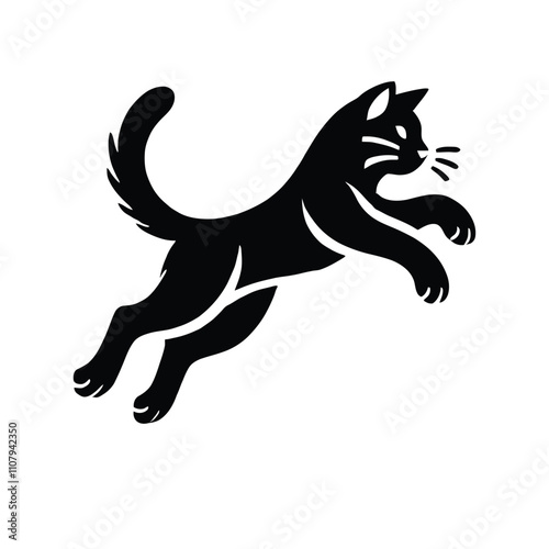 Cat Leap Silhouette