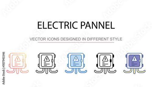 Electric Pannel icon design with white background stock illustration