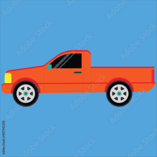 Classic Pickup Truck in Retro Style Vector Illustration