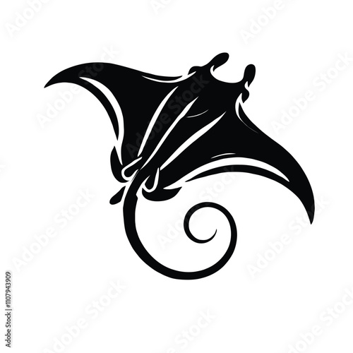 Majestic Manta Ray Silhouette
