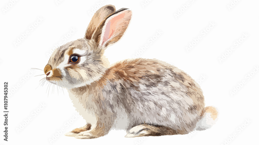 Fototapeta premium Cheerful Grunge Rabbit Wildlife Vector Illustration
