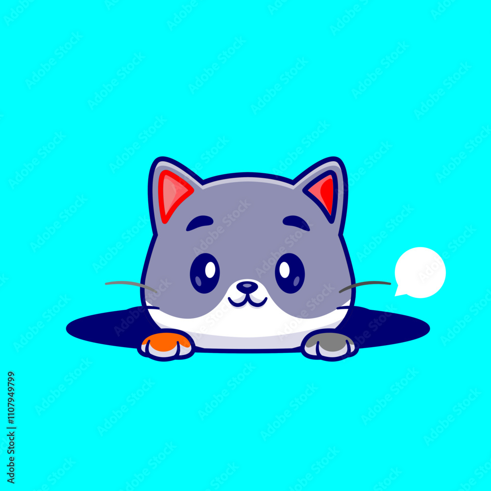 Um gato de desenho animado  fofinho e curioso 