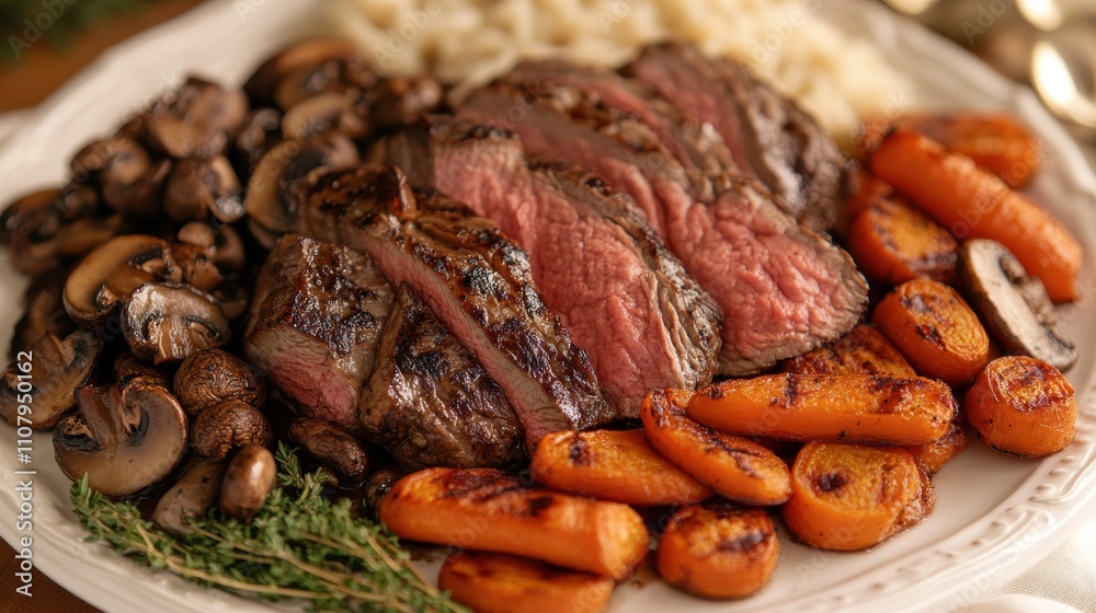 Tender Steak Platter with Sautéed Vegetables Tender Steak Platter with Sautéed Vegetables
