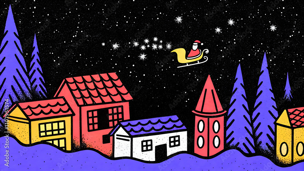 Merry Christmas background festive template, seasonal illustration