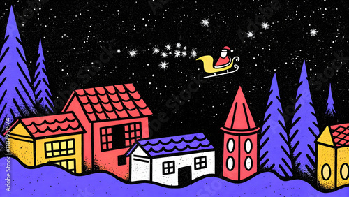 Obraz na płótnie Merry Christmas background festive template, seasonal illustration w salonie