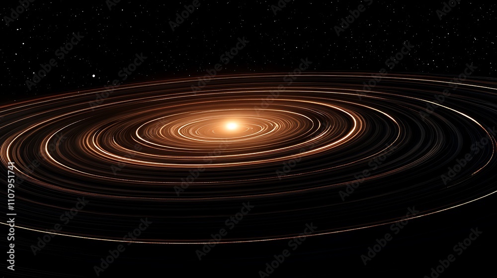 Fototapeta premium Ancient asteroid belt forming planetary systems in a cosmic landscape