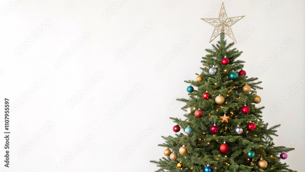 Fototapeta premium Christmas tree isolated on white background