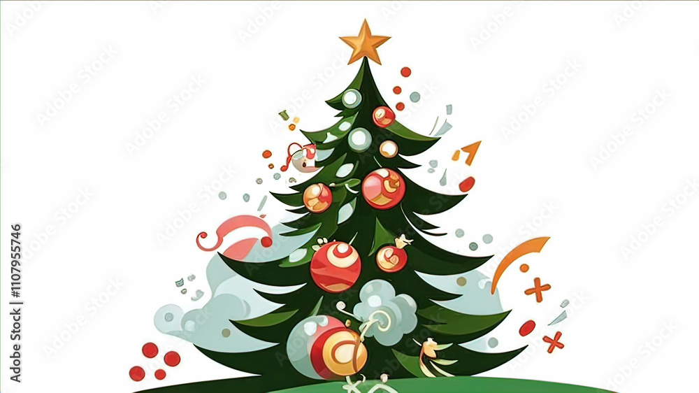 Obraz premium Christmas tree isolated on white background