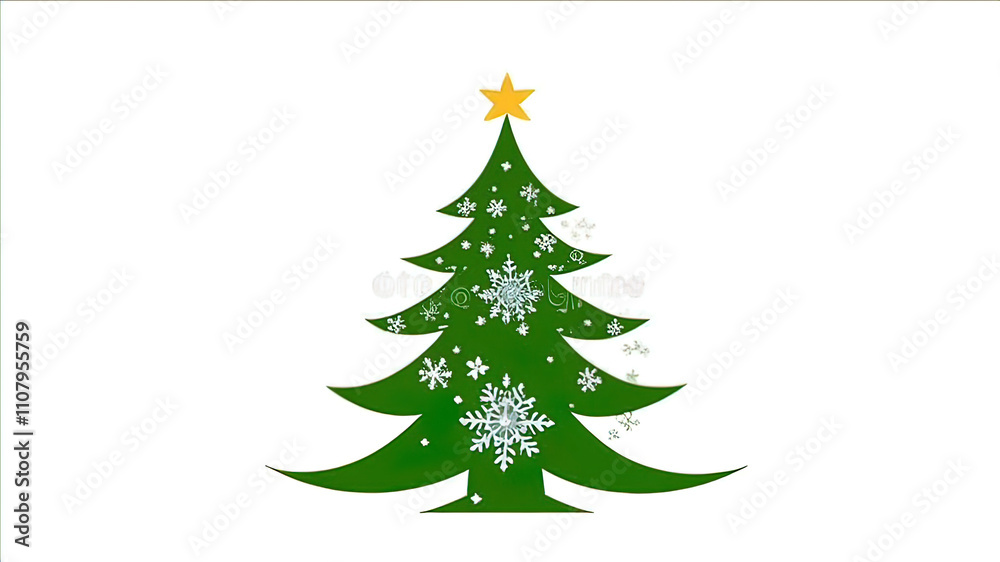 Fototapeta premium Christmas tree isolated on white background