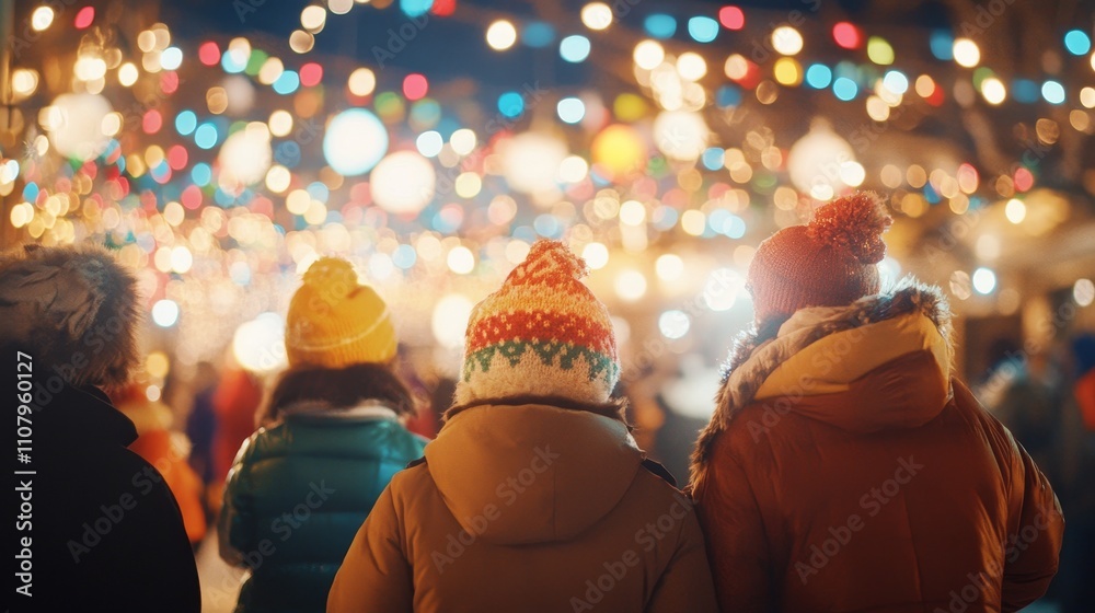 Fototapeta premium Enchanted Winter Night at a Festive Holiday Market