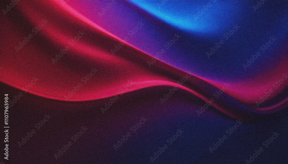 Fototapeta premium Vibrant burgundy and blue grainy noise gradient luxury abstract background, motion liquid flow wave pattern, grain effect.