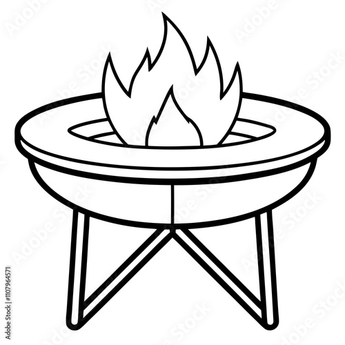illustration of a fire pit table