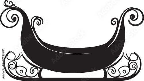 Web Santa Claus sleigh icon isolated on white background