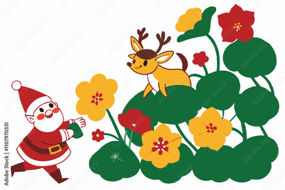 Naklejka premium Learn how to create a hilarious Christmas-themed alpine azalea design on a white background! Perfect for adding humor to your holiday decorations or festive projects. Watch this step-by-step tutorial 
