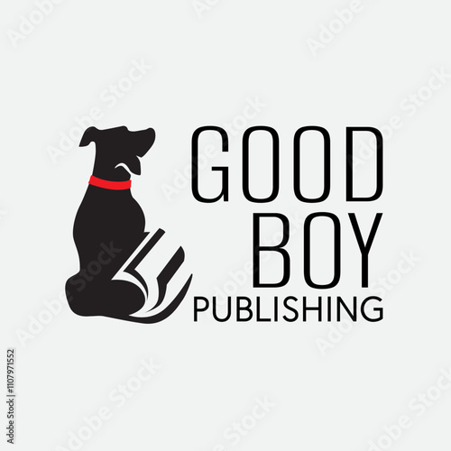 Dog tail wagging icon. Book opening Logo