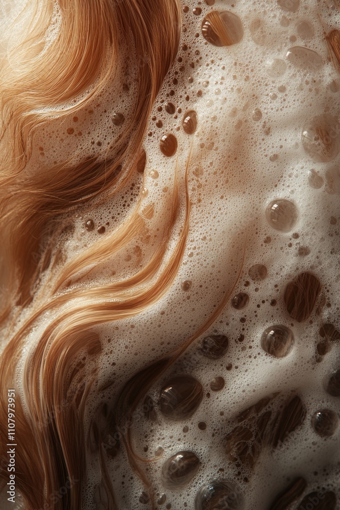 Obraz premium Luscious hair with bubbles and lather for a fresh and clean look