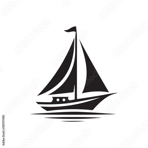 silhouette of a sailbaot