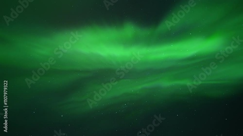 Aurora, green dancing northern lights in Norway