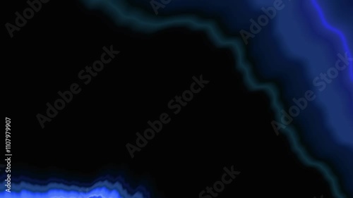 Flowing blue abstract marble wave on black. Simple modern background animation