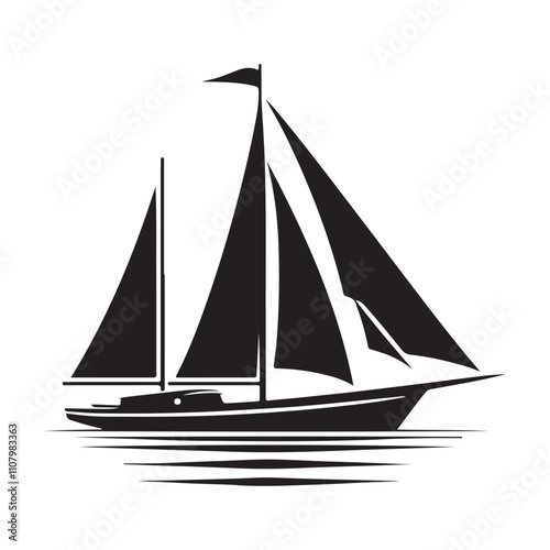 Minimalist Sailboat Logo Design - Perfect for Ocean-Themed Branding, Business Logos, and Maritime Graphics photo