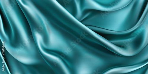 Elegant emerald green silk background with rich textures and soft folds, perfect for luxury branding, logo designs, and sophisticated promotional materials. photo