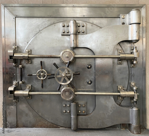 A large impenetrable wall vault from the interior of a former bank