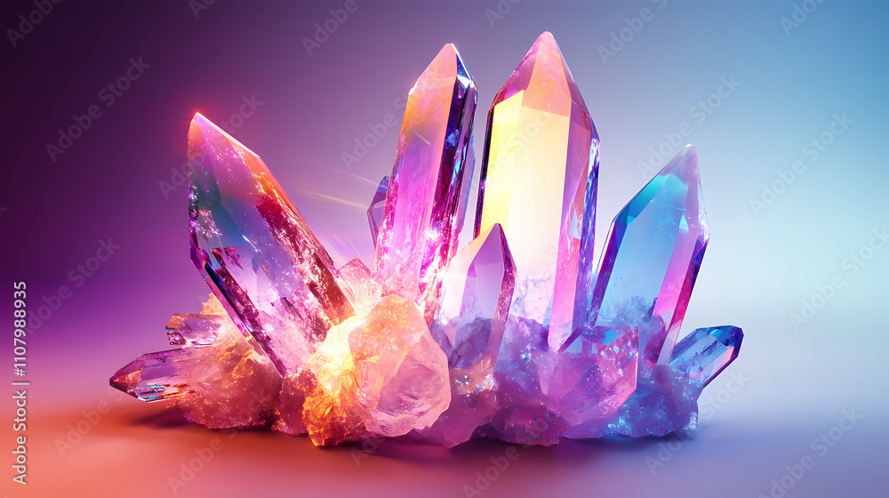 Abstract crystalline structure with sharp edges and refracting light. Crystalline. Illustration Abstract crystalline structure with sharp edges and refracting light. Crystalline. Illustration