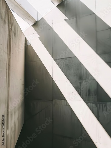 Modern Architectural Interior with Natural Light Patterns: Aesthetic Wall Design in Neutral Tones for Design Inspiration.