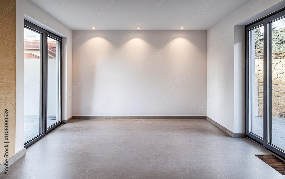 Fototapeta premium Spacious modern interior with natural light and minimalist design features
