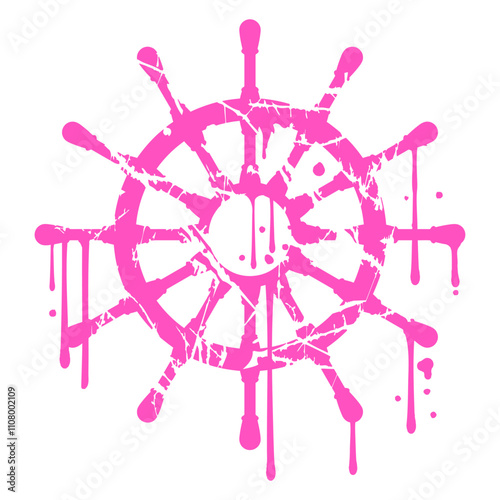Sailor Ship Steering Wheel Graffiti Drops Sailing