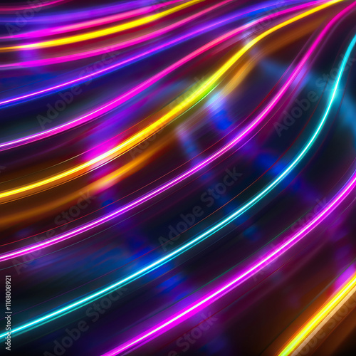 Pulsing neon saber lines in an abstract, electrifying pattern