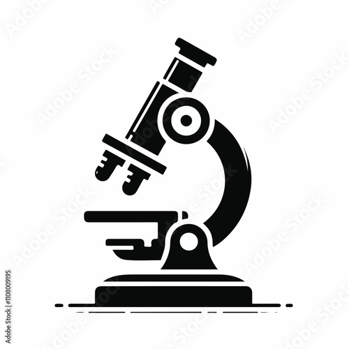 Black microscope  icon  on a white background 