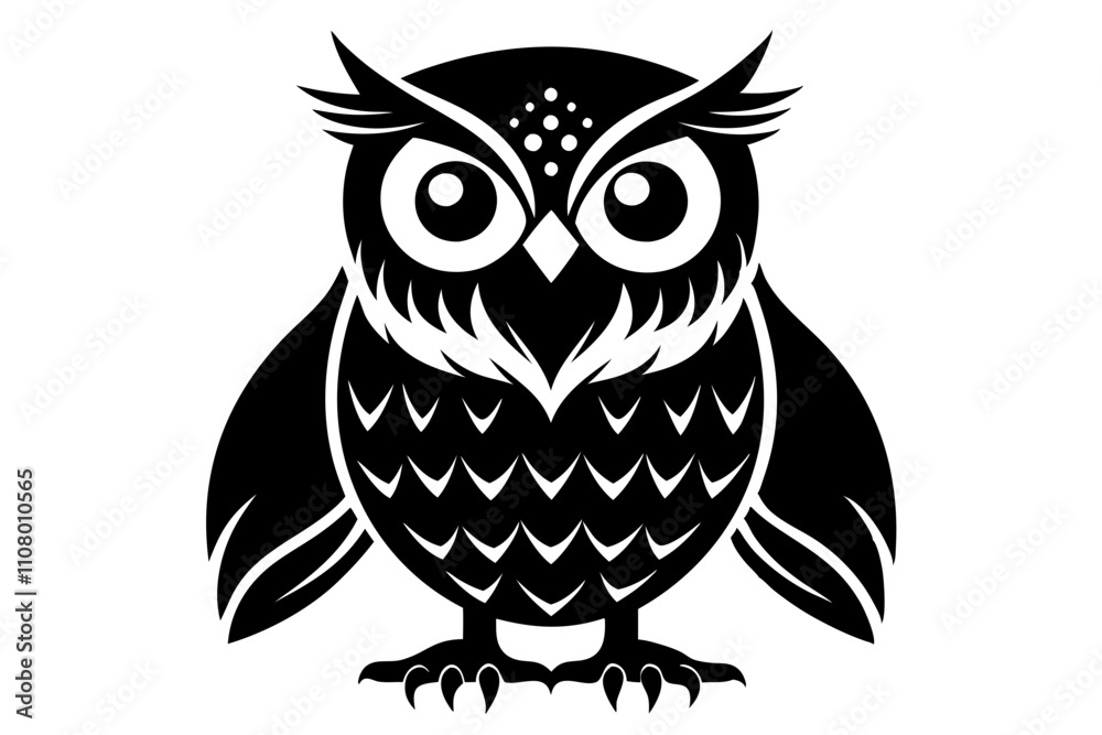 Fototapeta premium owl line art silhouette vector illustration