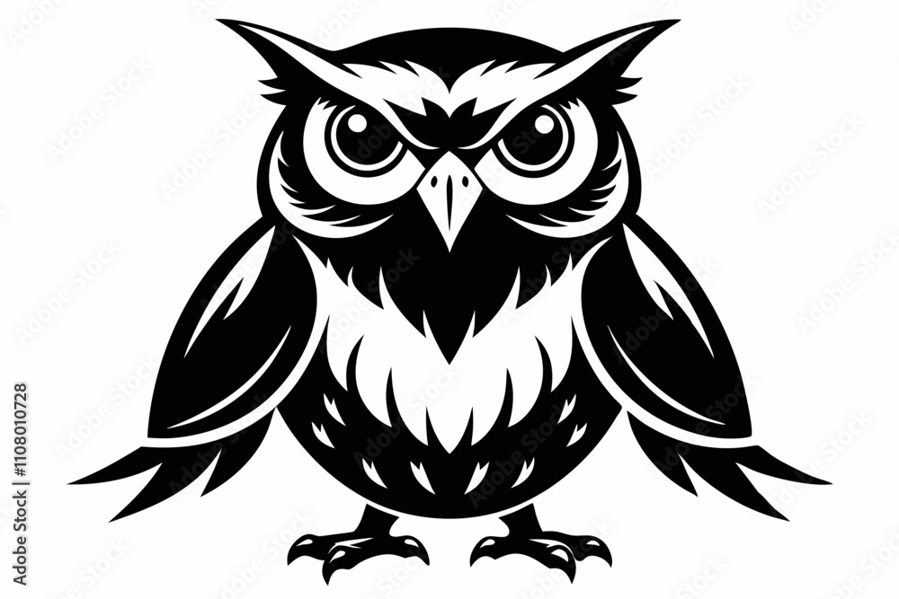 Fototapeta premium owl line art silhouette vector illustration