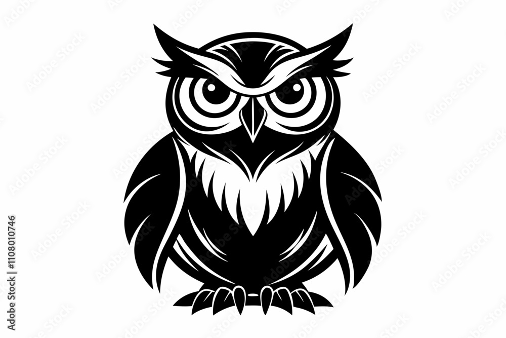 Obraz premium owl line art silhouette vector illustration