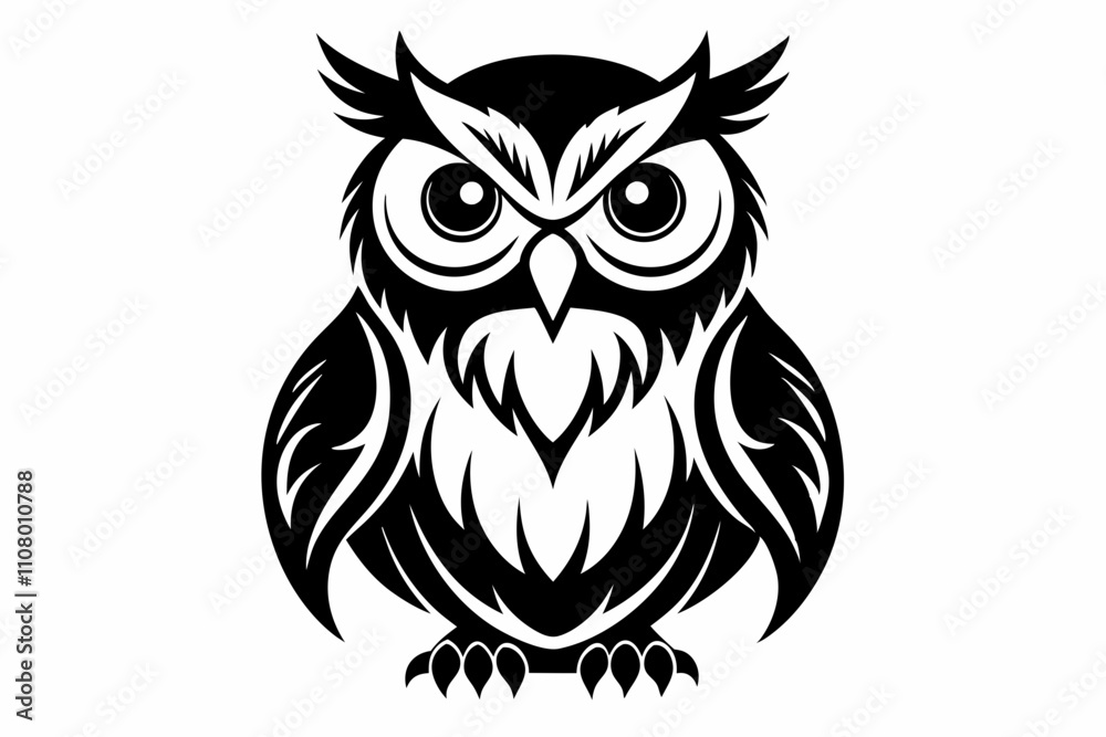 Fototapeta premium owl line art silhouette vector illustration