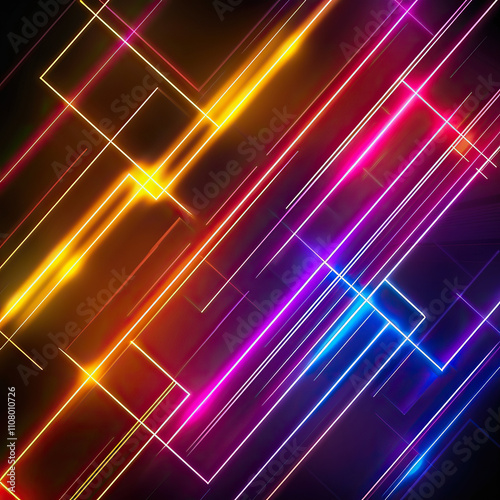 Vibrant streaks of saber lines weaving through an abstract composition