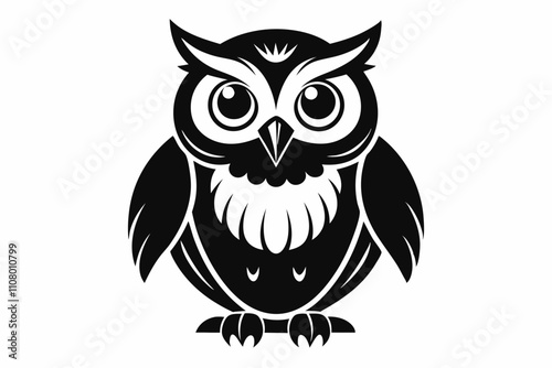 owl line art silhouette vector illustration