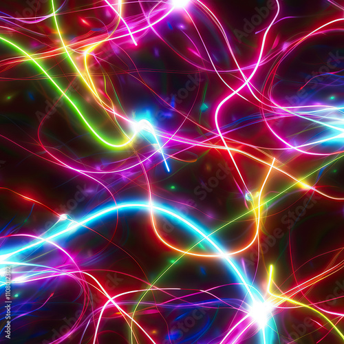 A futuristic display of sharp saber lines intersecting in abstract forms