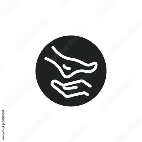 hand and foot icon web design in vector