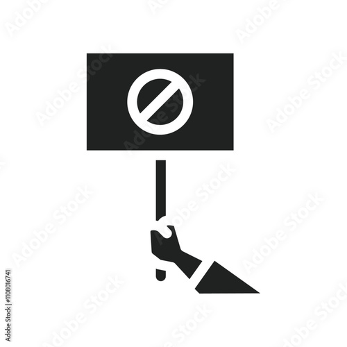 Protest banner in hand icon web design in vector