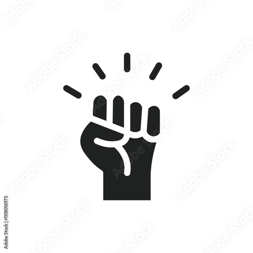 raised fists icon web design in vector