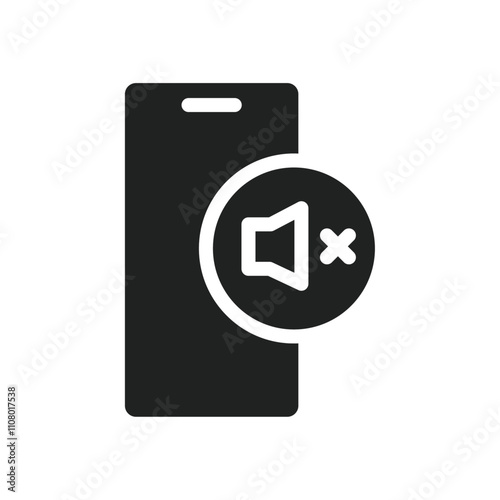 silent phone icon web design in vector