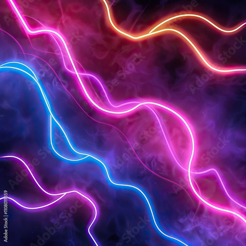 Pulsing lines of light resembling sabers in a sleek, abstract formation
