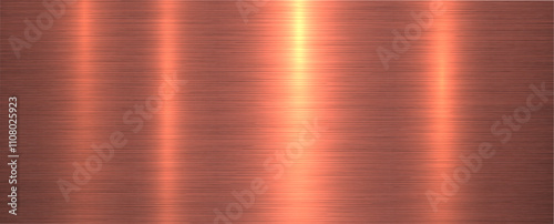 Copper brushed metal texture background, shiny lustrous metallic 3d background.