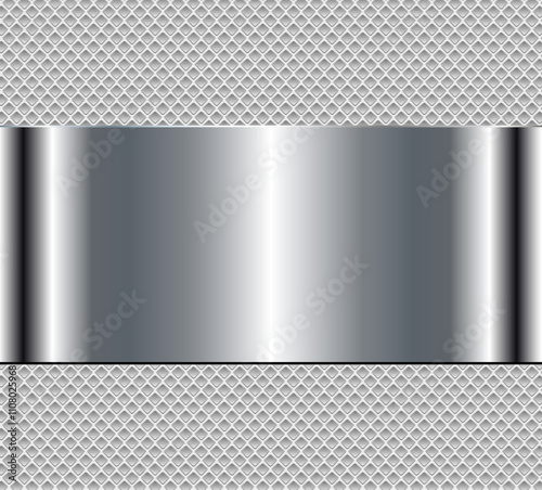 Silver chrome metal 3D back...