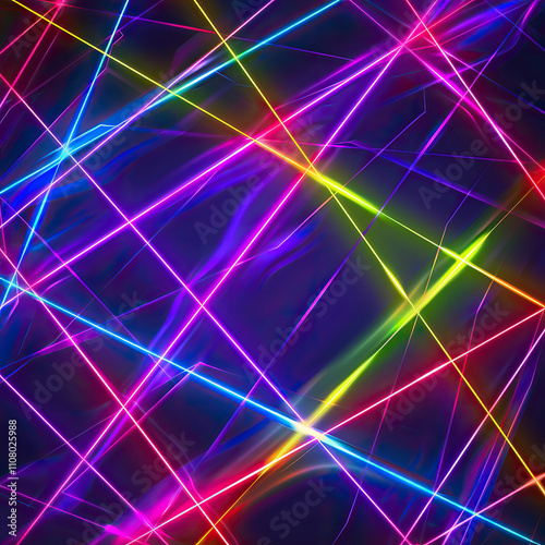Pulsating neon saber lines creating an abstract geometric spectacle